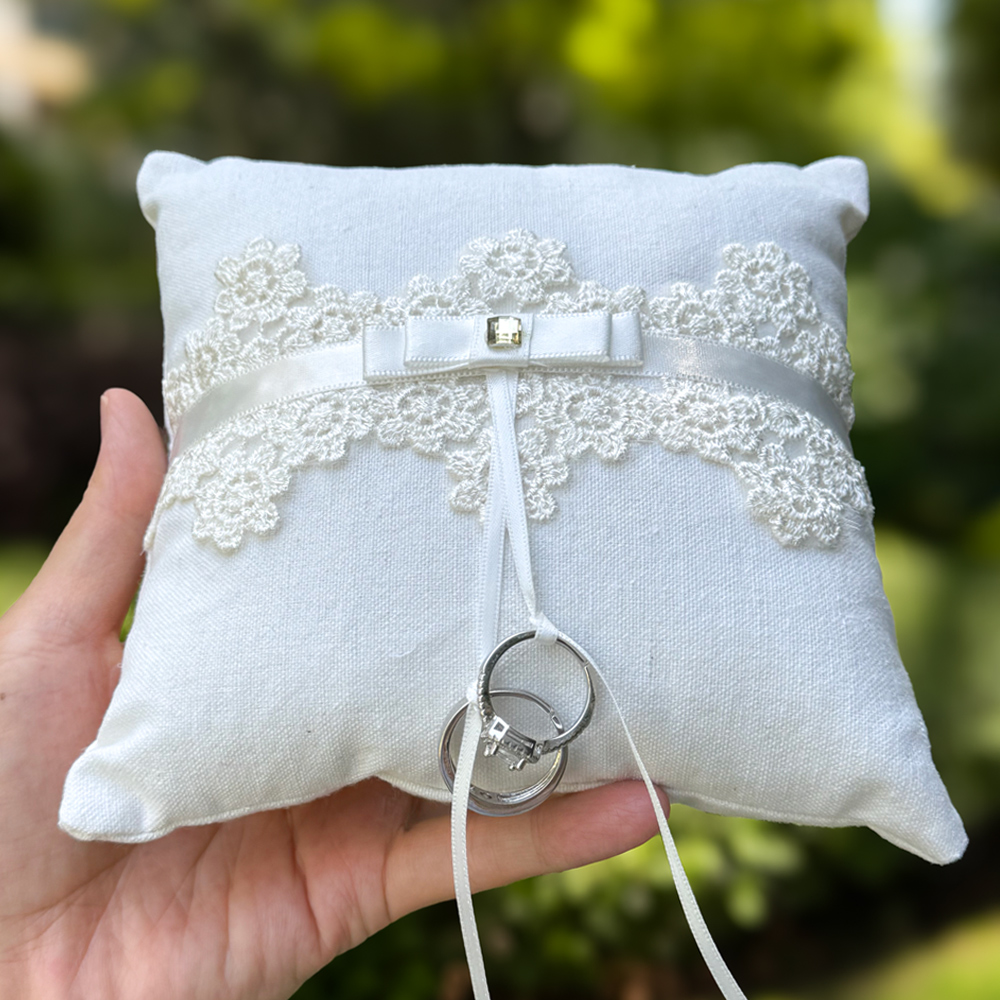 وسادة خاتم الزفاف من الكتان، م - مراجعة Ring Bearer Pillow وسعره