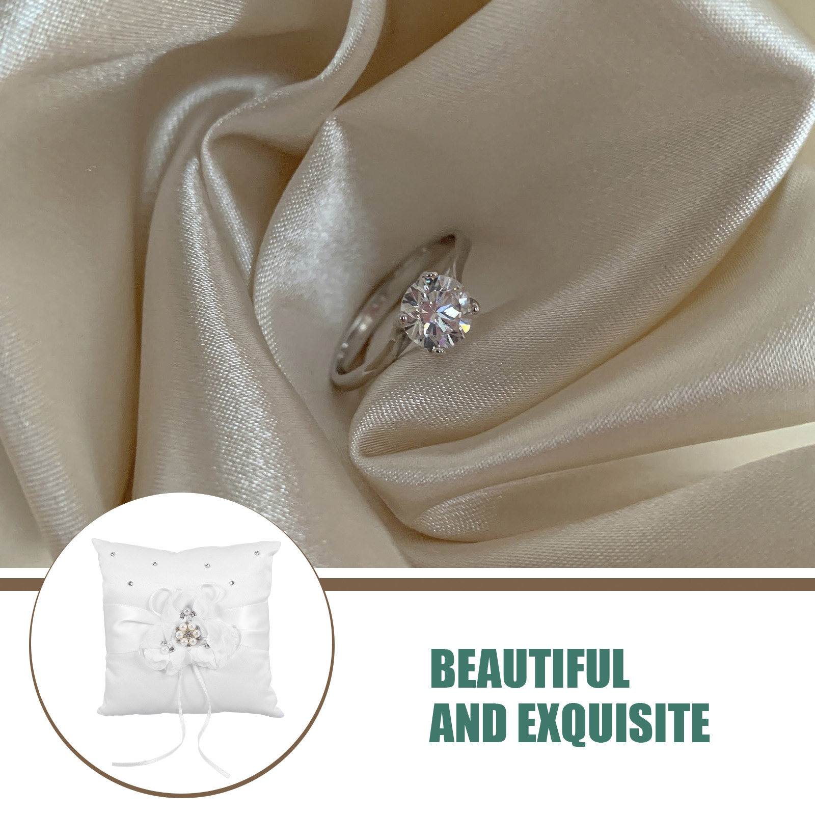 وسادة أنيقة لحمل خواتم الزفاف، - مراجعة Ring Bearer Pillow وسعره