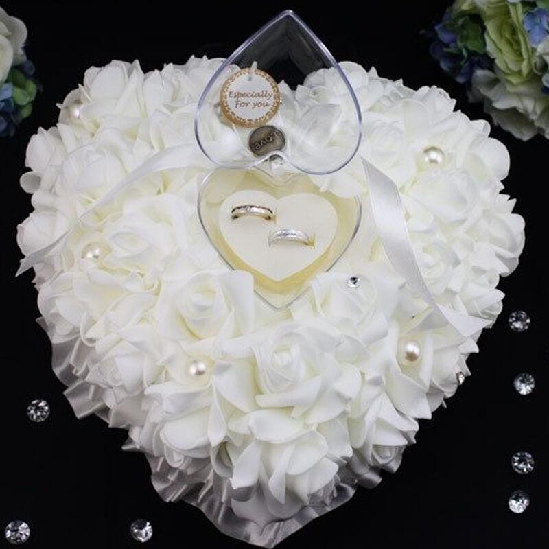 حفل زفاف العاج الساتان كريستال - مراجعة Ring Bearer Pillow وسعره
